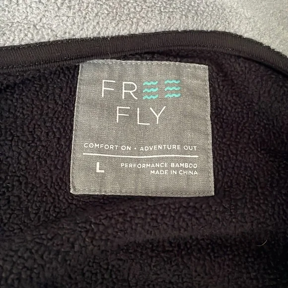 Free Fly Men’s Bamboo Polar Black Snap T Long Sleeve Fleece Pullover Size Large - Picture 2 of 10
